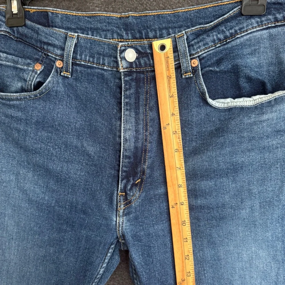 Levis 505 Regular Fit Mens‎ Jeans 35x28 Blue Denim Straight Leg Stretch